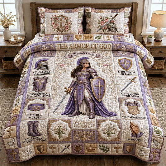 The Daughter Of Divine 3-Piece Quilted Bedding Set GFTOPND904