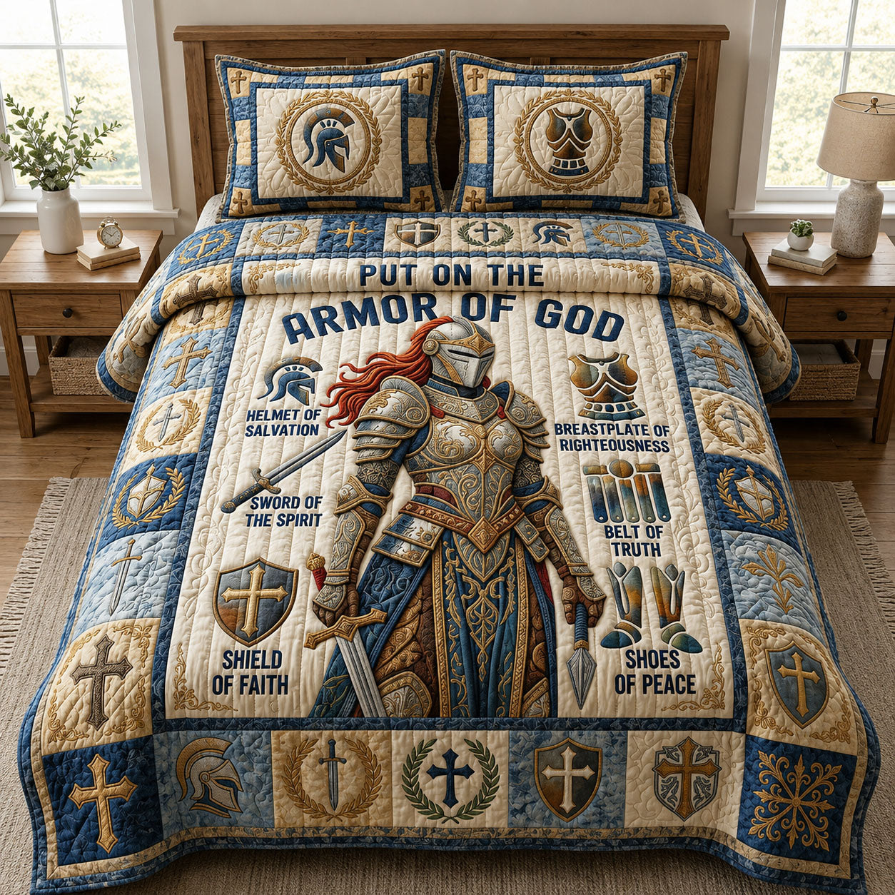 The Daughter Of Divine 3-Piece Quilted Bedding Set GFTOPND905