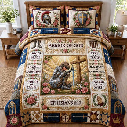 Kneeling Knight 3-Piece Quilted Bedding Set GFTOPND906