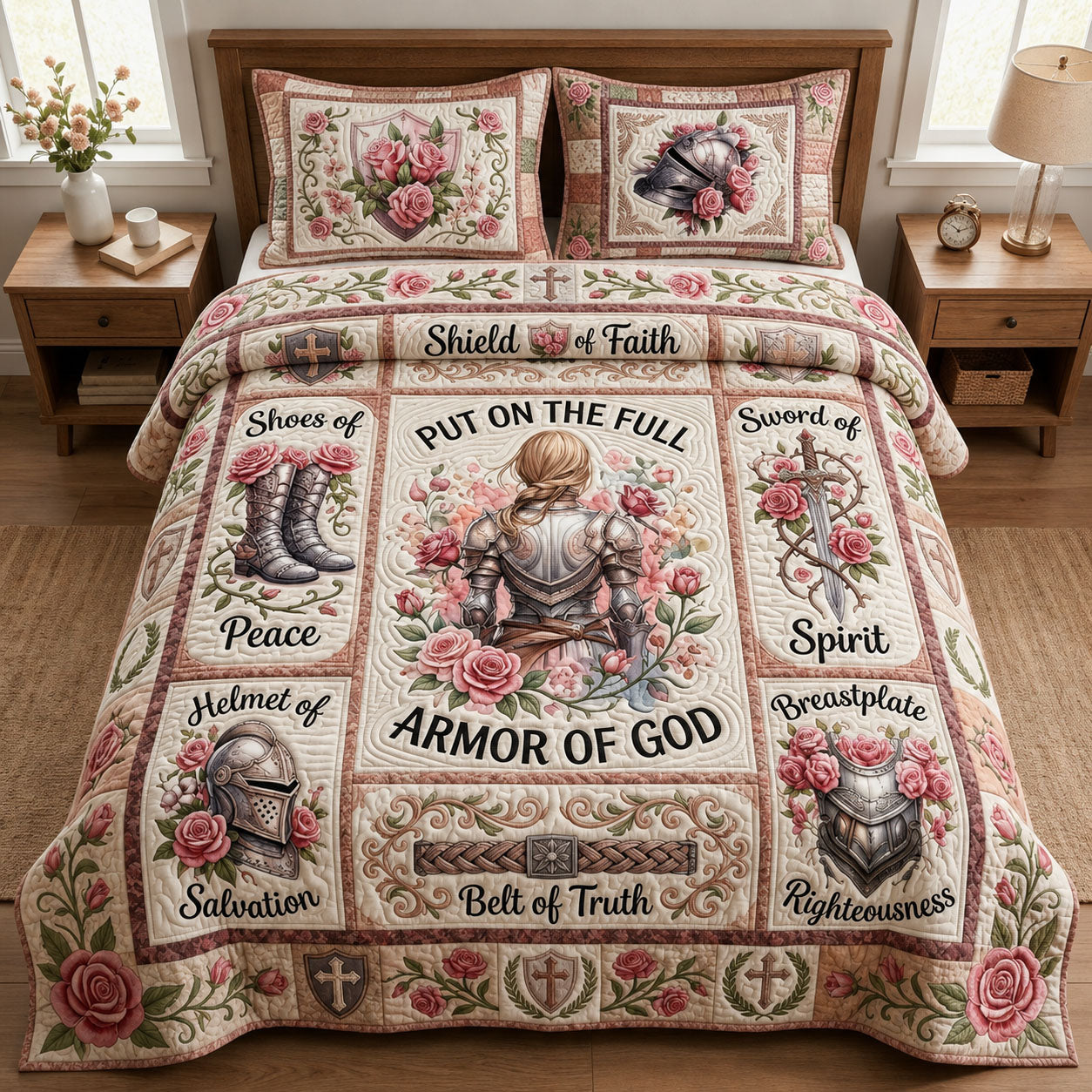 Full Armor Of God 3-Piece Quilted Bedding Set GFTOPND907