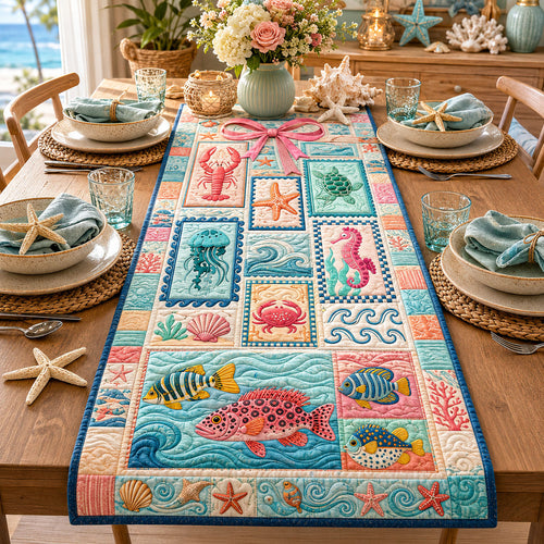 Coastal Aesthetic Quilted Table Runner GFTOPND92