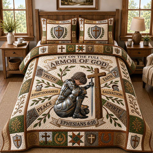 Chritian Faith 3-Piece Quilted Bedding Set GFTOPND922
