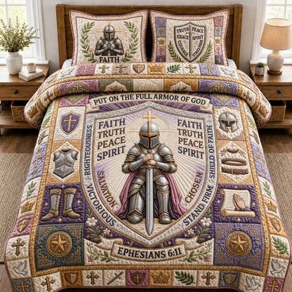Woman Armor Of God 3-Piece Quilted Bedding Set GFTOPND926