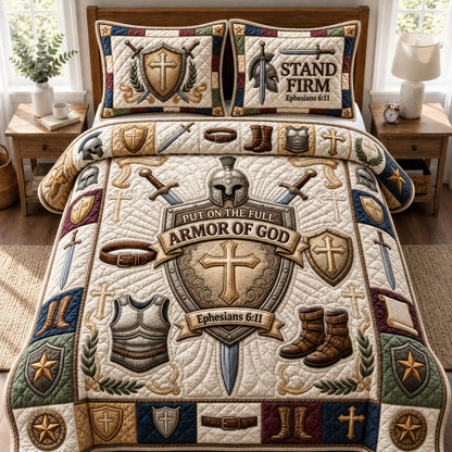 Armor Of God 3-Piece Quilted Bedding Set GFTOPND930