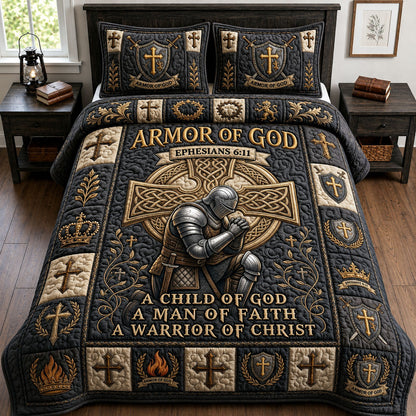 Armor Of God 3-Piece Quilted Bedding Set GFTOPND931