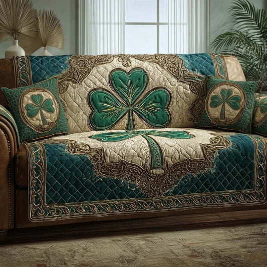 Emerald Beauty Quilted Sofa Cover GFTOQA1013
