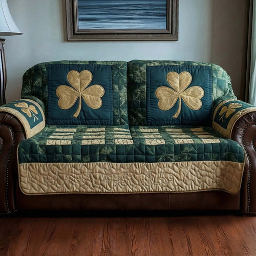 Emerald Beauty Quilted Sofa Cover GFTOQA1016
