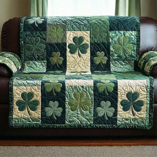 Shamrock Patch Quilted Sofa Cover GFTOQA1017