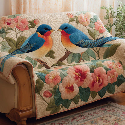 Blossom Swallow Quilted Sofa Cover GFTOQA1022