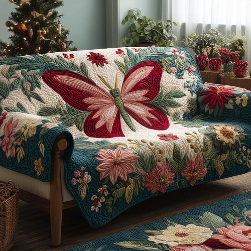 Spring Butterfly Quilted Sofa Cover GFTOQA1027