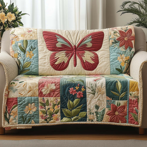 Butterfly Patch Quilted Sofa Cover GFTOQA1030
