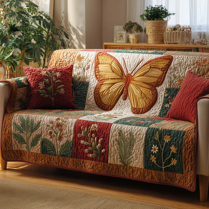 Butterfly Patch Quilted Sofa Cover GFTOQA1031