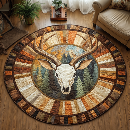 Deer Harmony Quilted Round Mat GFTOQA1045