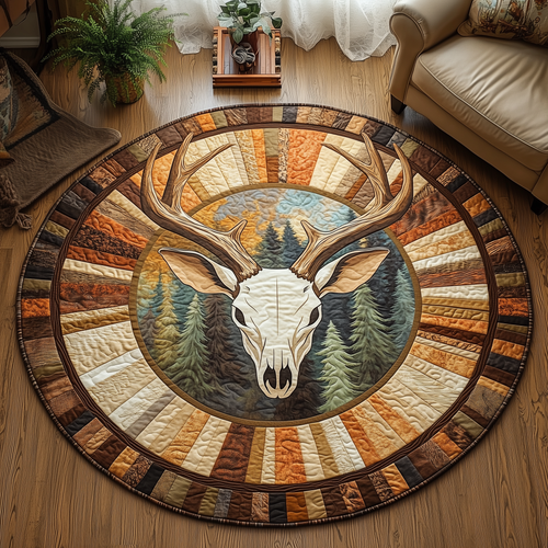 Deer Harmony Quilted Round Mat GFTOQA1045
