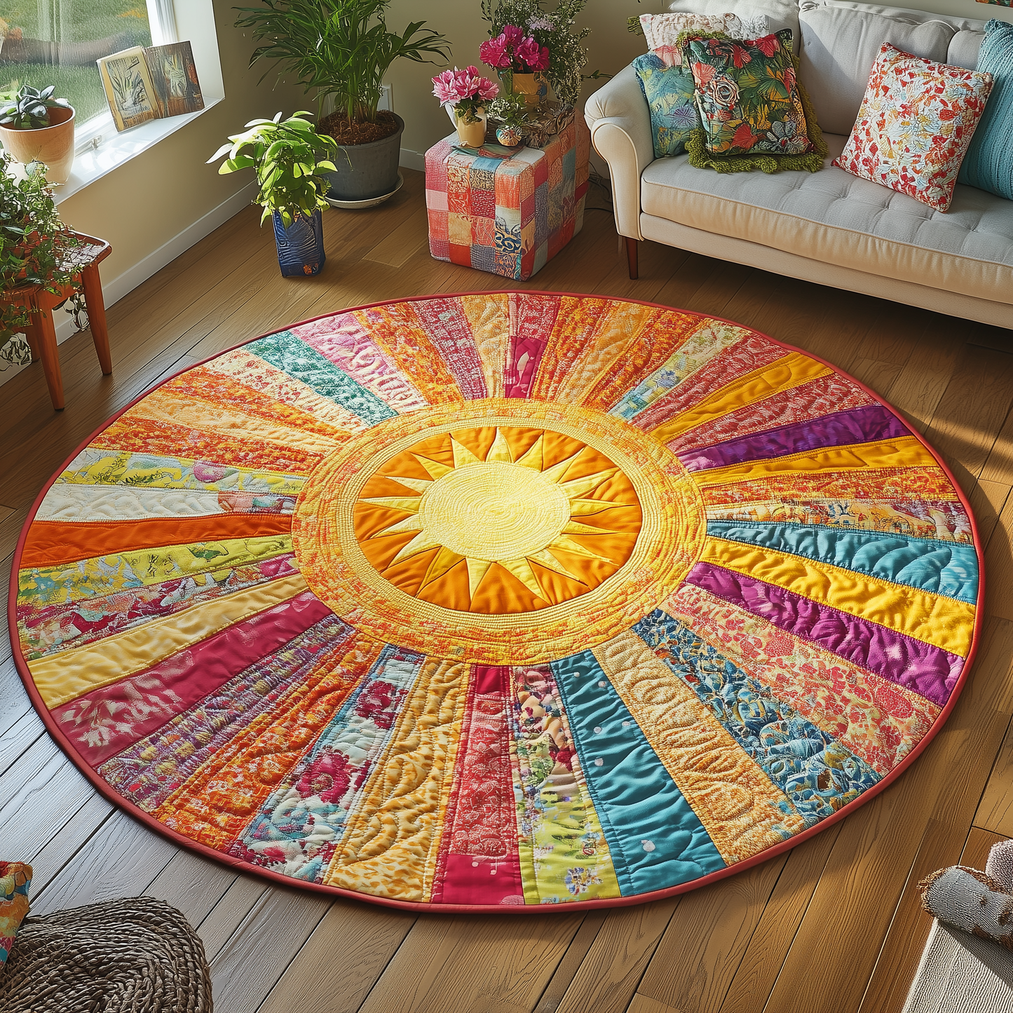 Sun Carnival Quilted Round Mat GFTOQA1053