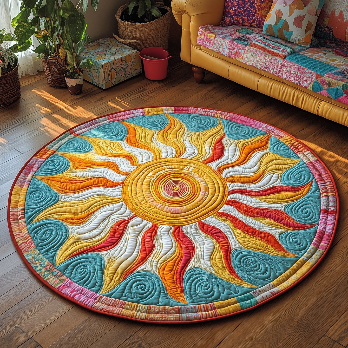 Joyful Spiral Quilted Round Mat GFTOQA1055
