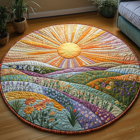 Golden Meadow Quilted Round Mat GFTOQA1056