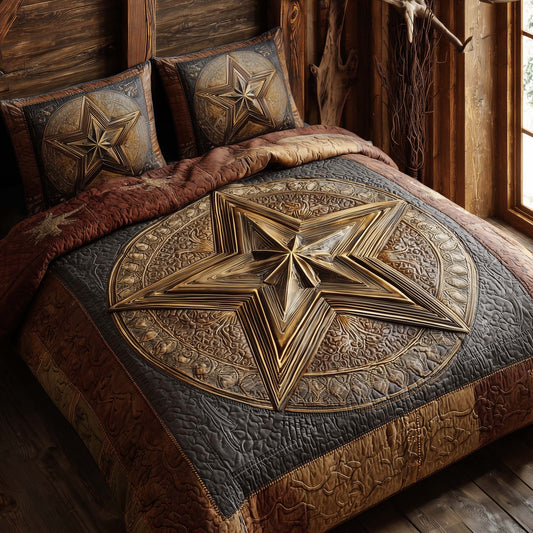 Sheriff Star 3-Piece Quilted Bedding Set GFTOQA1094