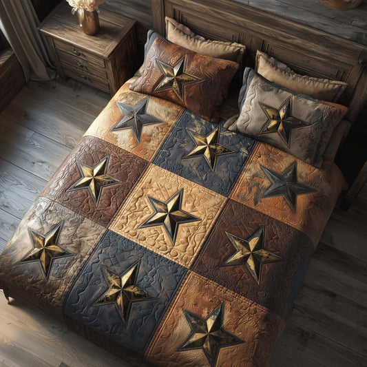 Western Star 3-Piece Quilted Bedding Set GFTOQA1095