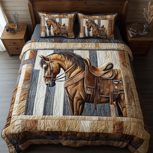 Horse Pride 3-Piece Quilted Bedding Set GFTOQA1099