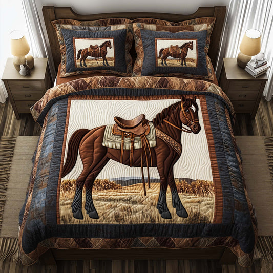 Horse Pride 3-Piece Quilted Bedding Set GFTOQA1100