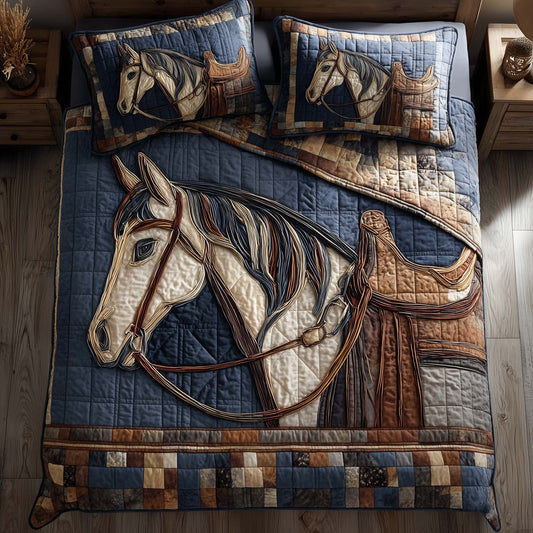Horse Pride 3-Piece Quilted Bedding Set GFTOQA1101