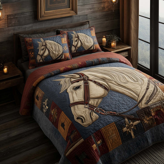 Horse Pride 3-Piece Quilted Bedding Set GFTOQA1102