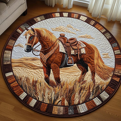 Prairie Horse Quilted Round Mat GFTOQA1114