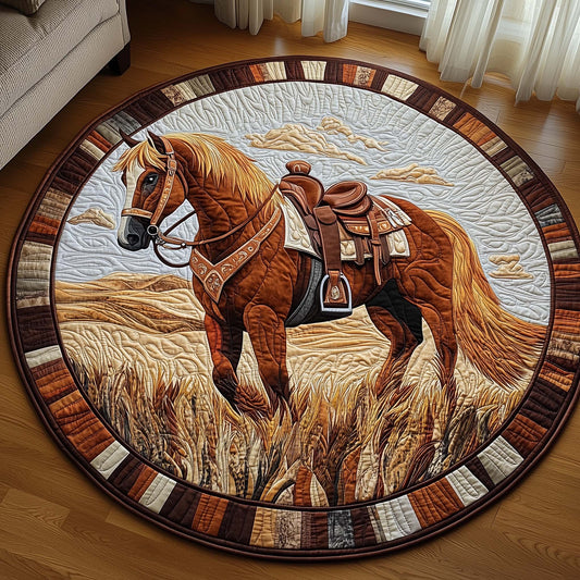Prairie Horse Quilted Round Mat GFTOQA1114