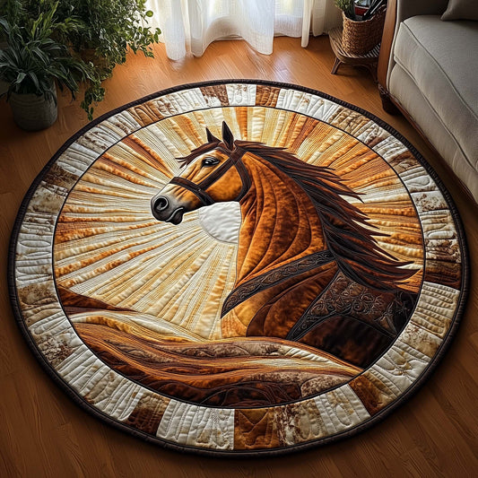 Prairie Horse Quilted Round Mat GFTOQA1116