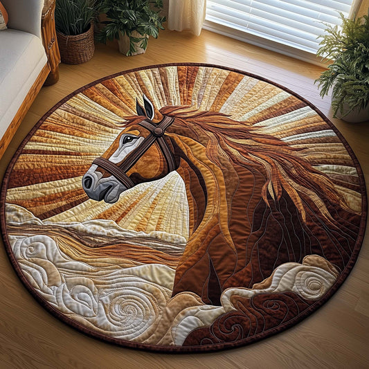 Prairie Horse Quilted Round Mat GFTOQA1117