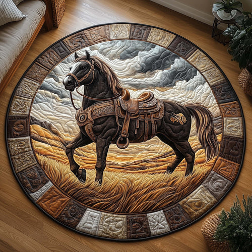 Prairie Horse Quilted Round Mat GFTOQA1118