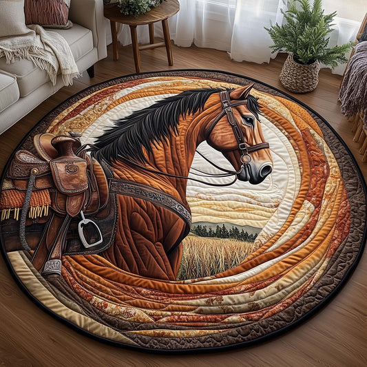 Prairie Horse Quilted Round Mat GFTOQA1120