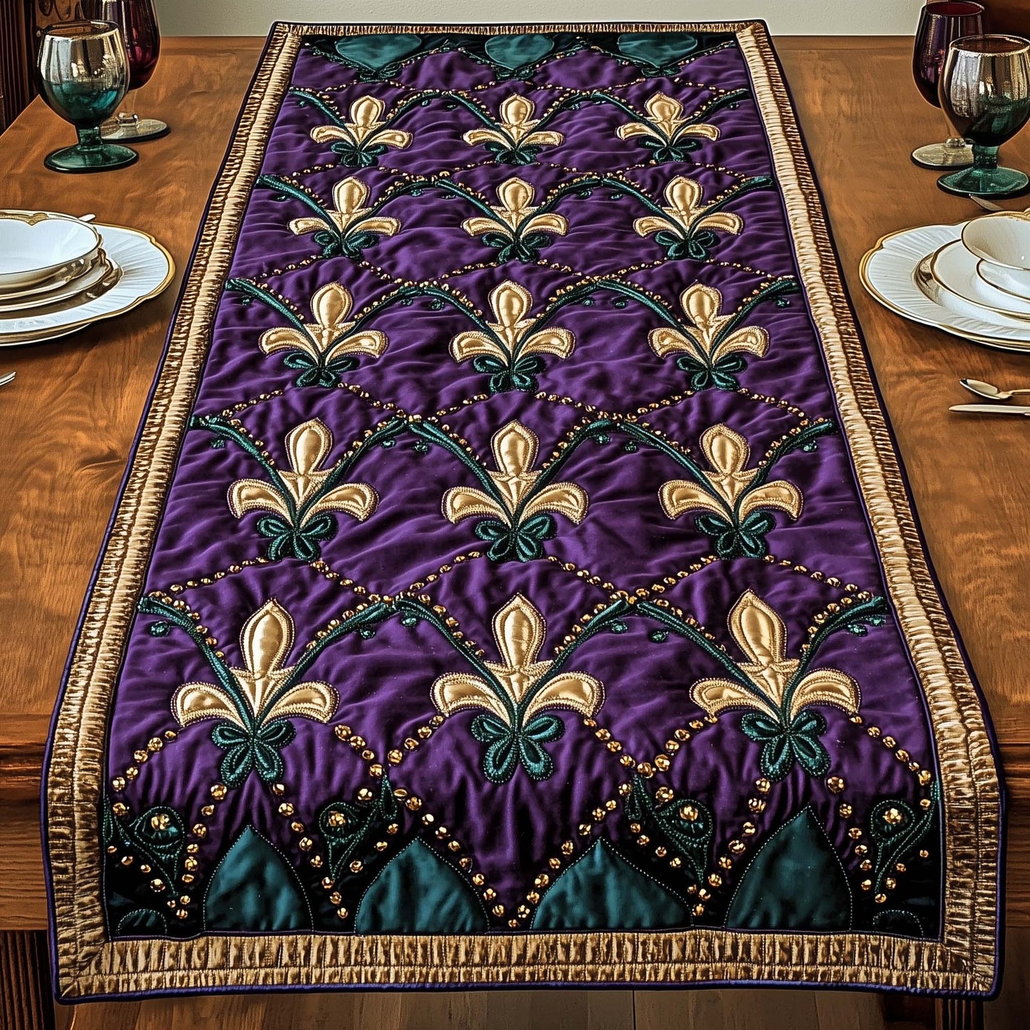 Mardi Gras Quilted Table Runner GFTOQA1127