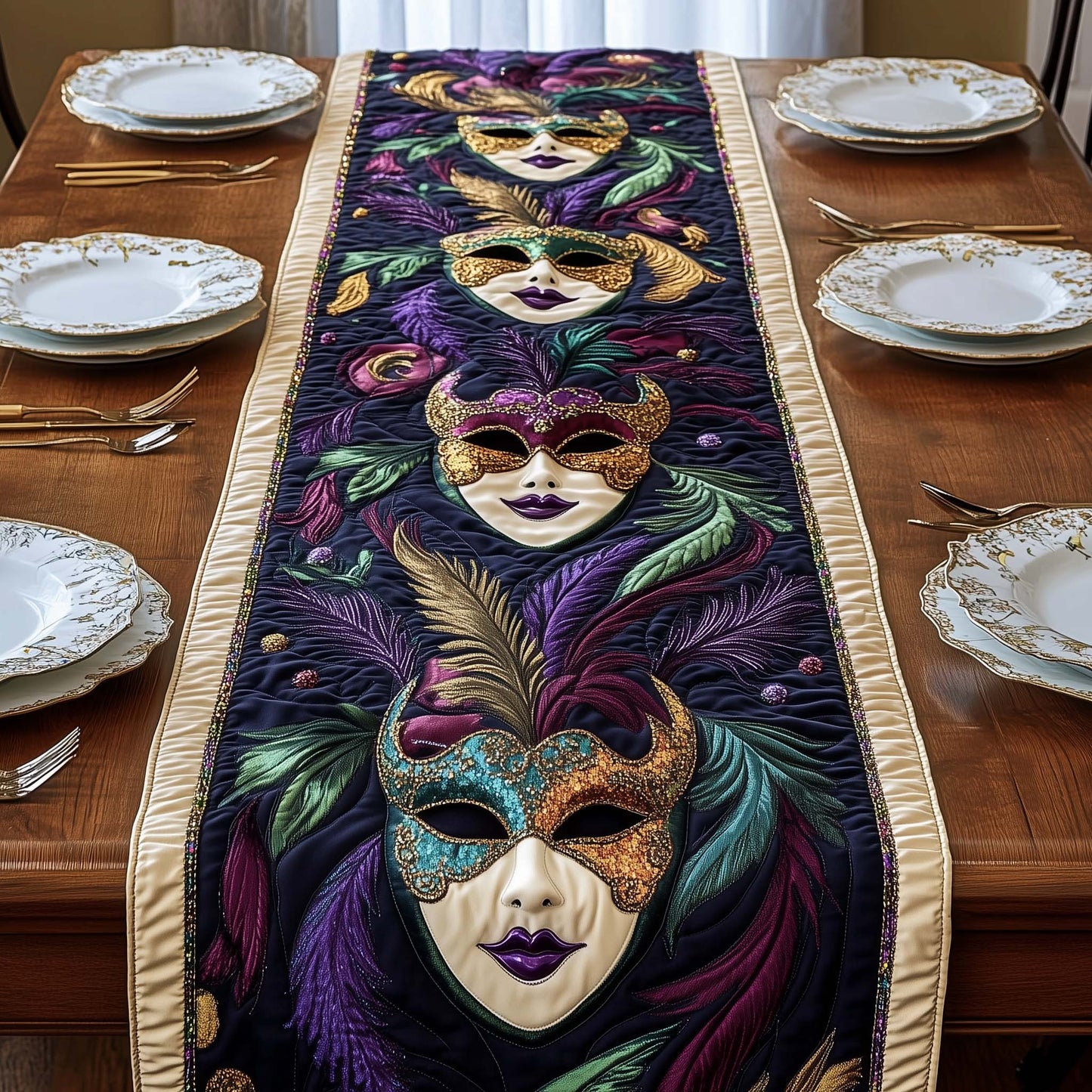 Mardi Gras Quilted Table Runner GFTOQA1130