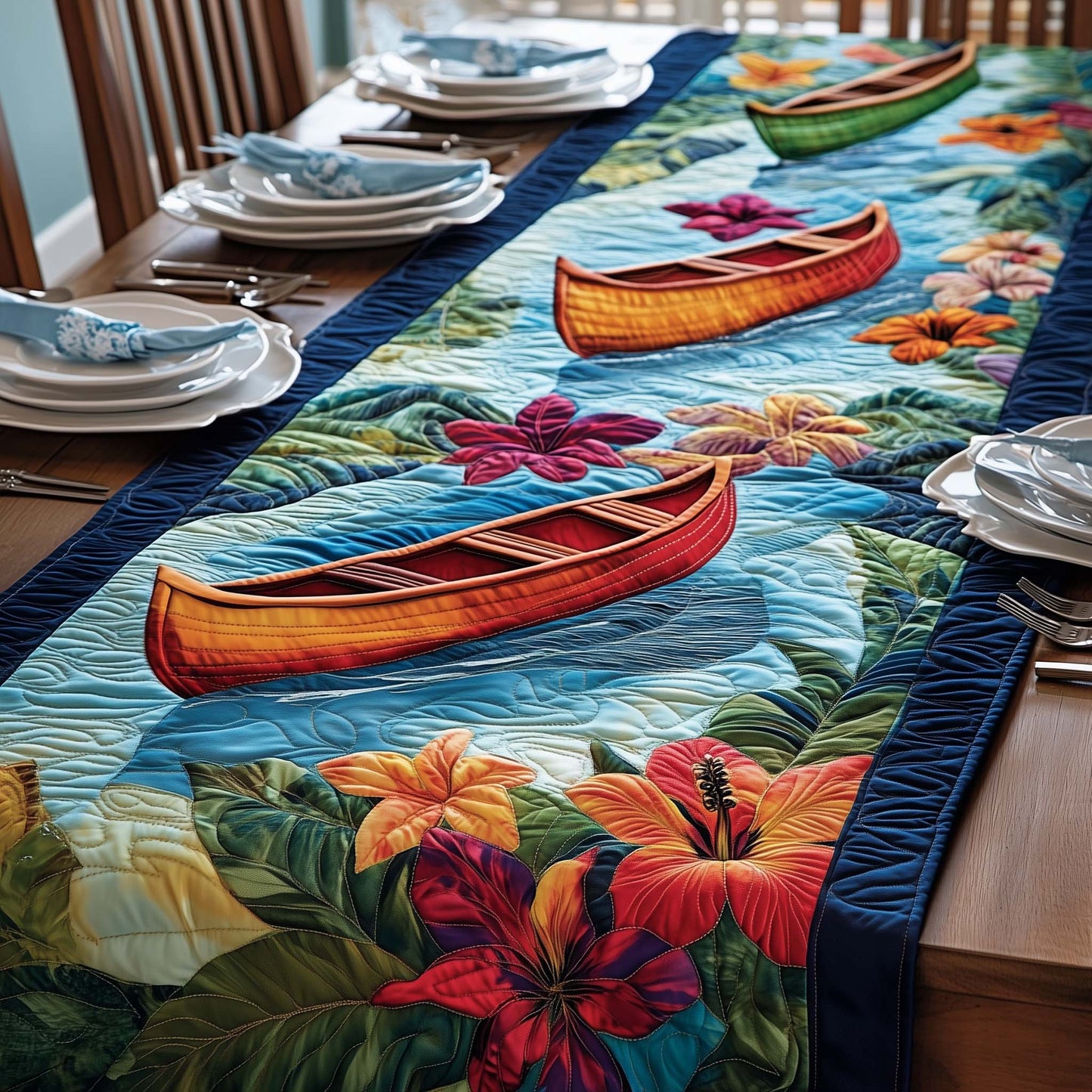 Island Canoe Quilted Table Runner GFTOQA1131