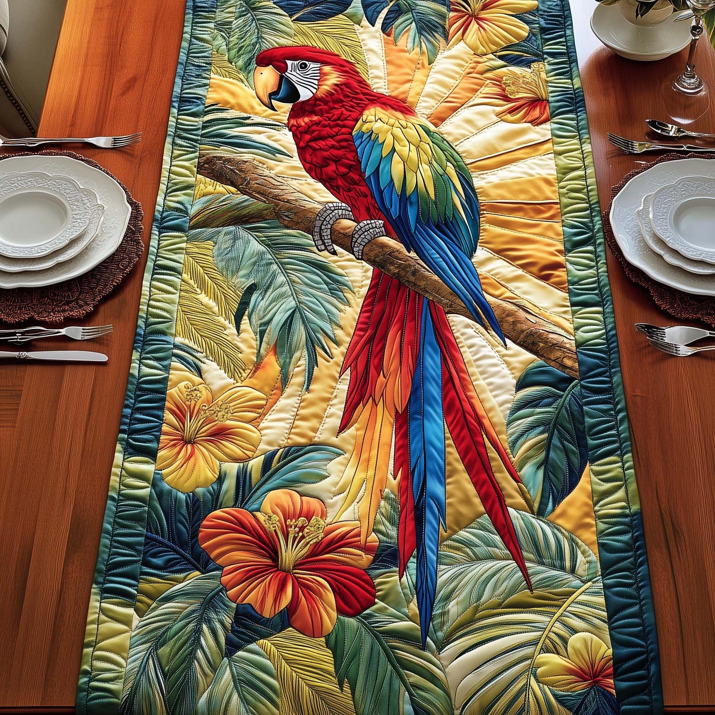 Golden Canopy Quilted Table Runner GFTOQA1135