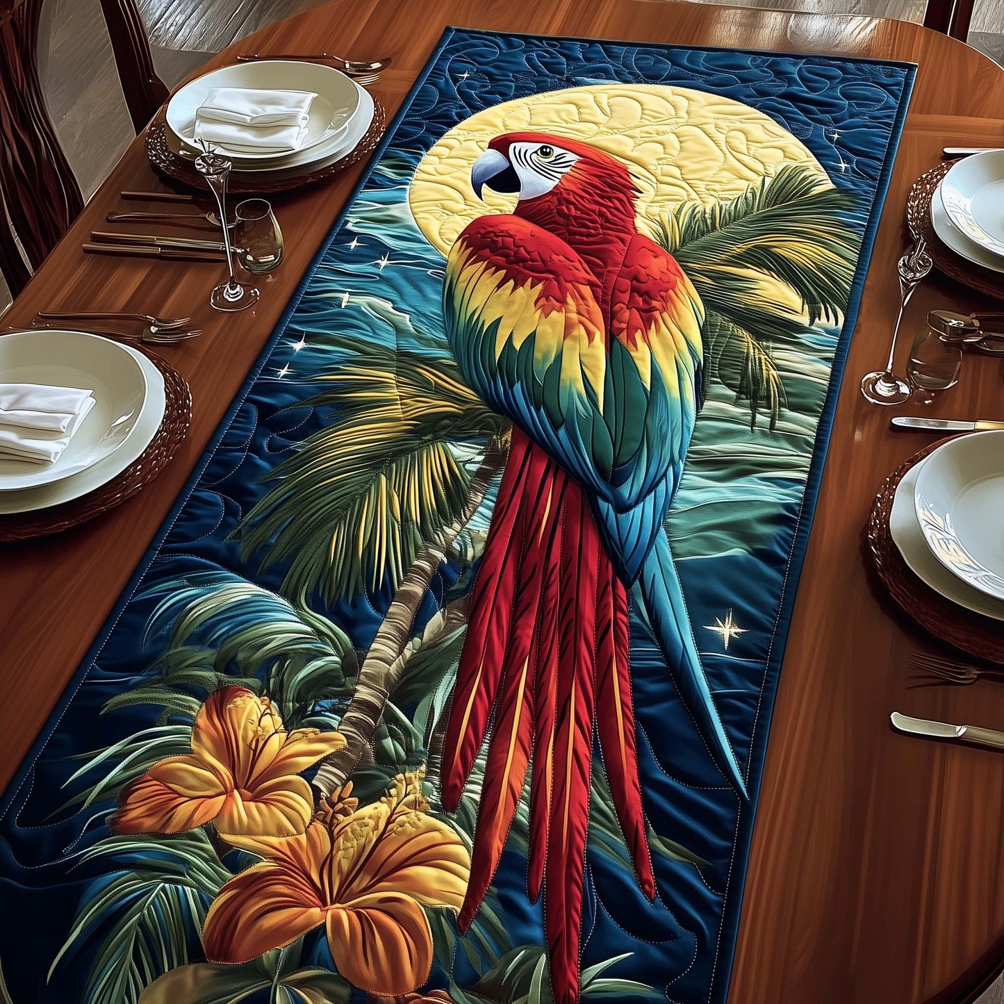 Moonlit Tropics Quilted Table Runner GFTOQA1136