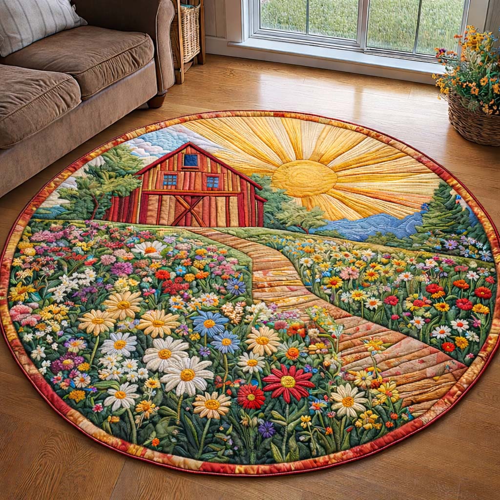 Spring Bloom Quilted Round Mat GFTOQA1199