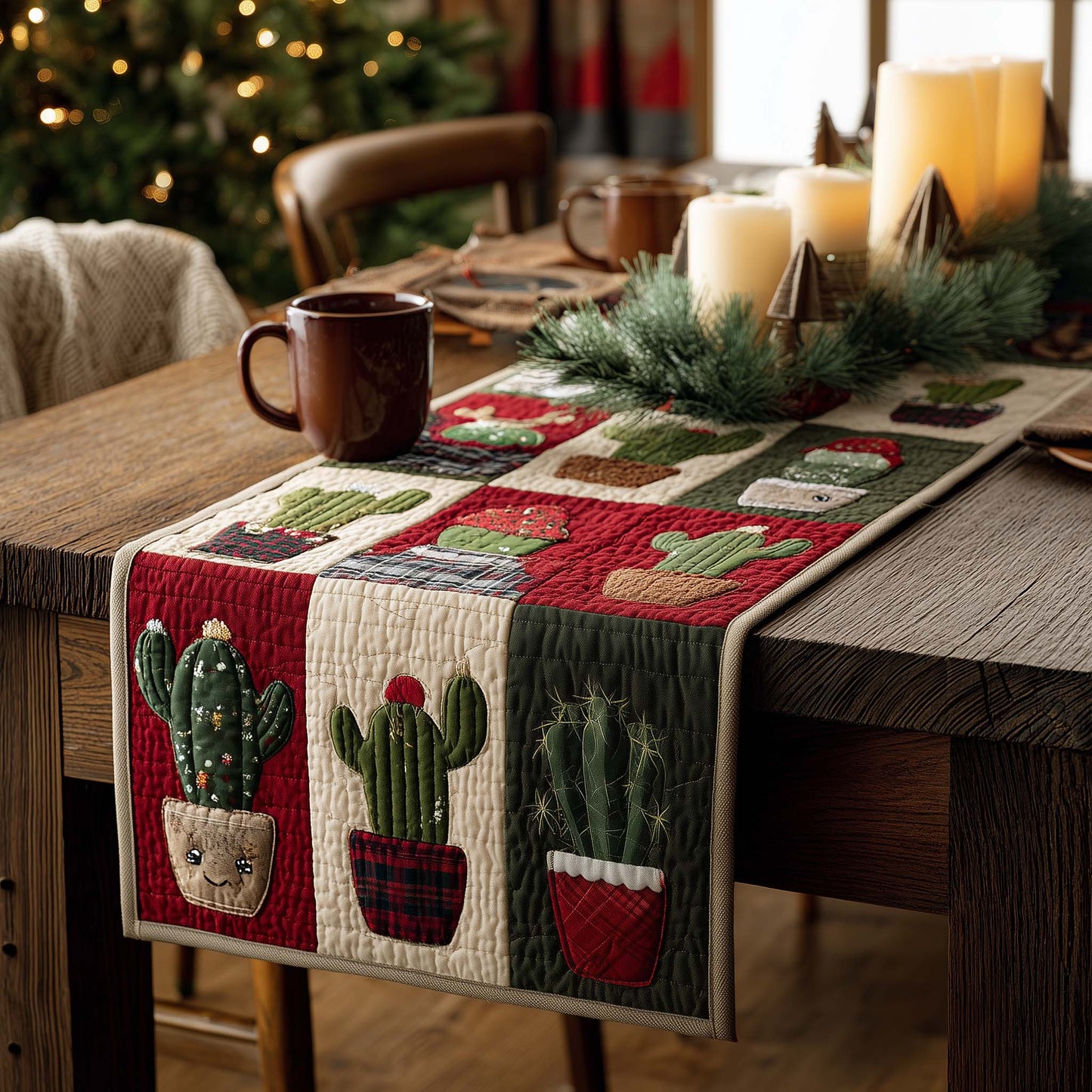 Cactus Patch Quilted Table Runner GFTOQA119