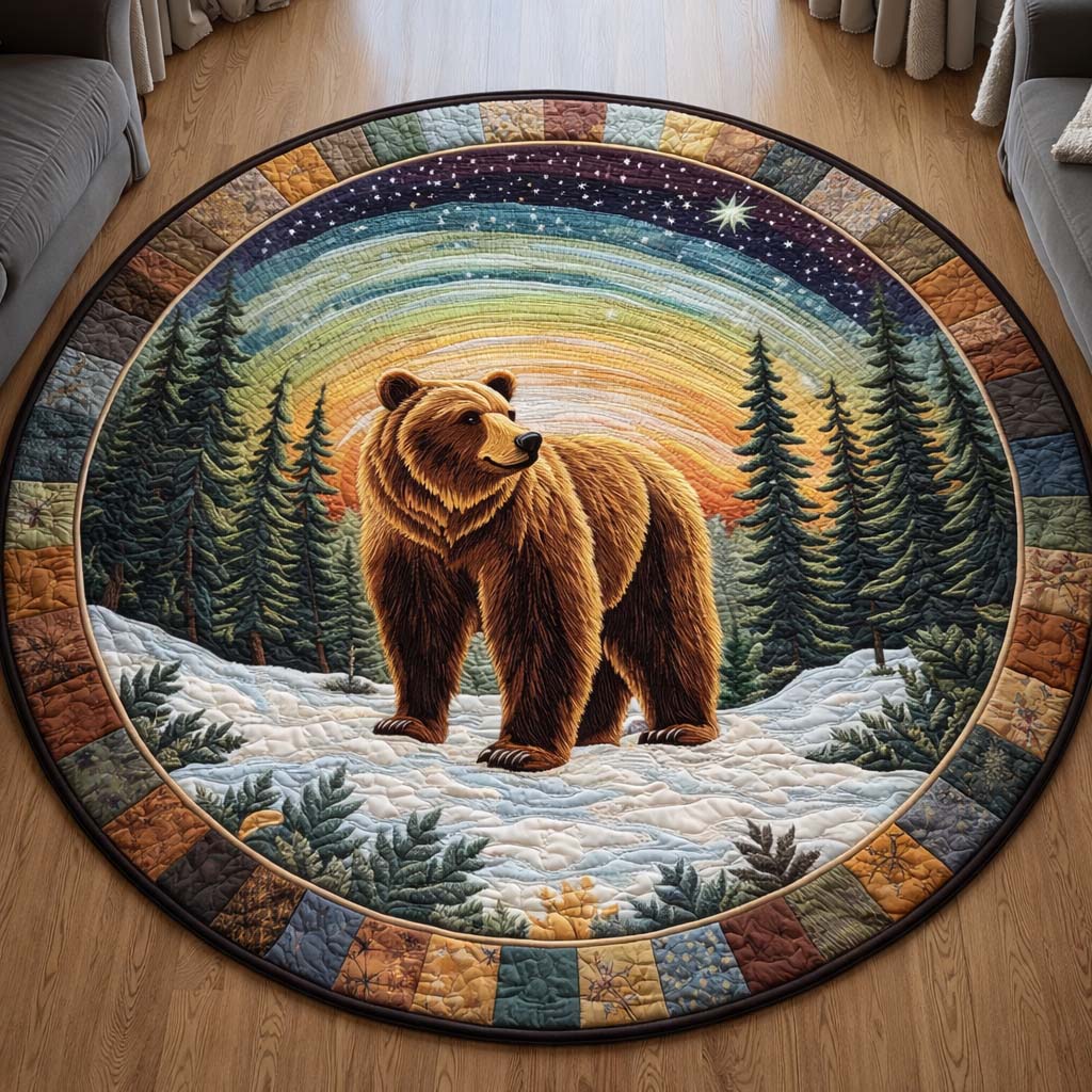 Aurora Bear Quilted Round Mat GFTOQA1210