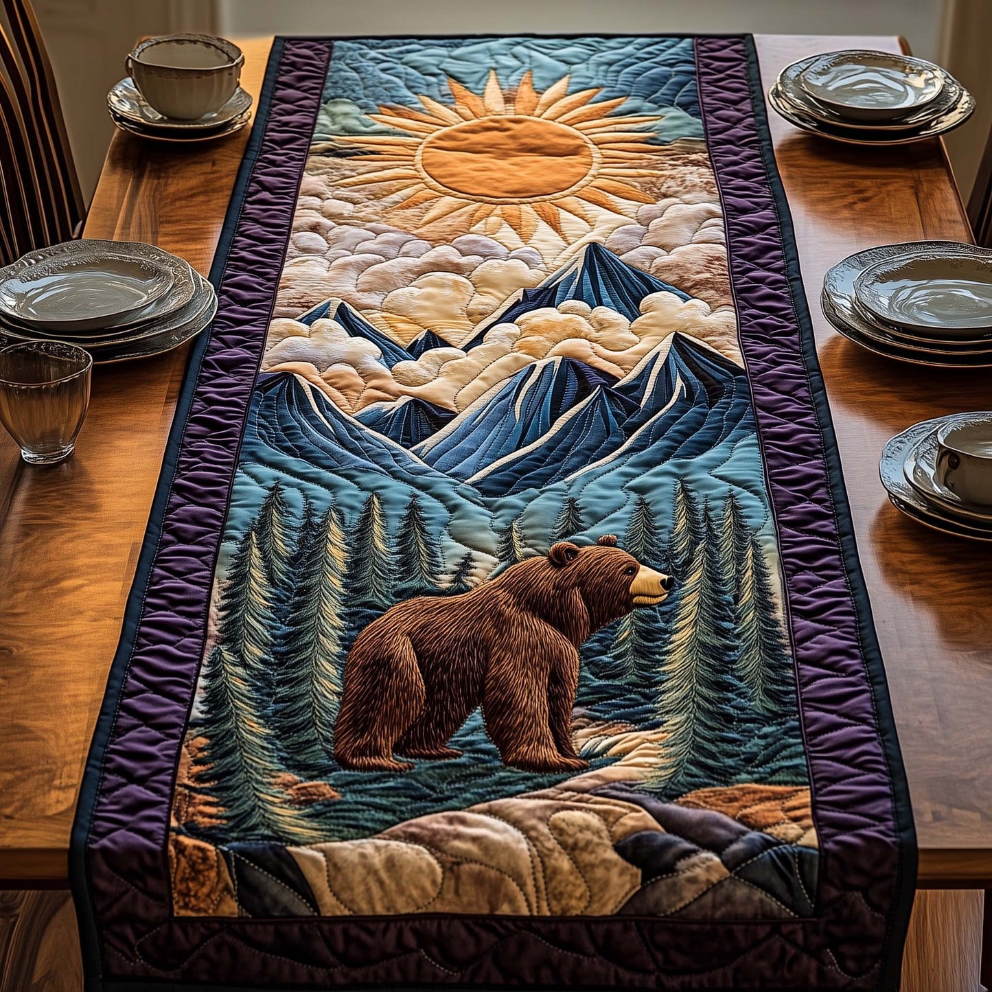 Mountain Sentinel Quilted Table Runner GFTOQA1244