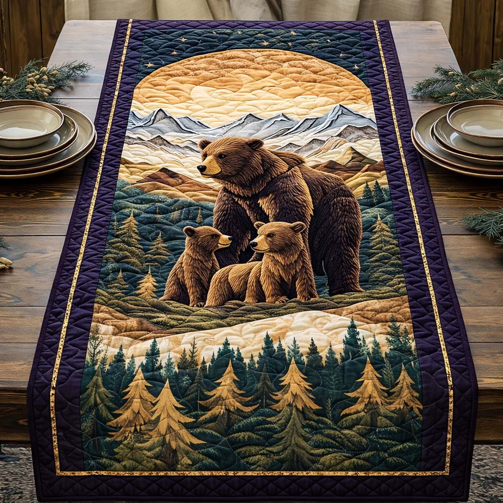 Woodland Family Quilted Table Runner GFTOQA1248