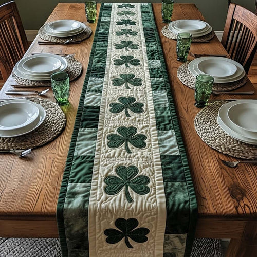 Festive Shamrock Quilted Table Runner GFTOQA1261