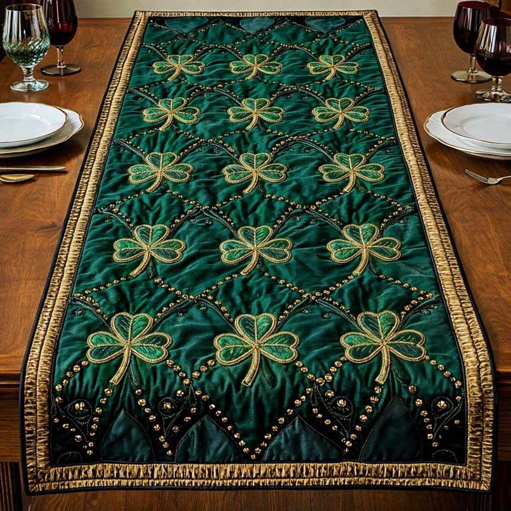Festive Shamrock Quilted Table Runner GFTOQA1263