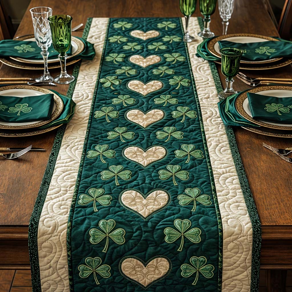Festive Shamrock Quilted Table Runner GFTOQA1265