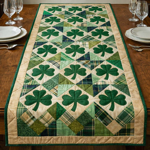 Festive Shamrock Quilted Table Runner GFTOQA1266