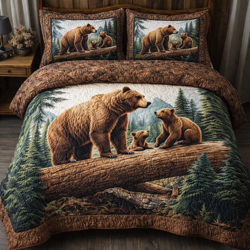 Woodland Lesson 3-Piece Quilted Bedding Set GFTOQA1300