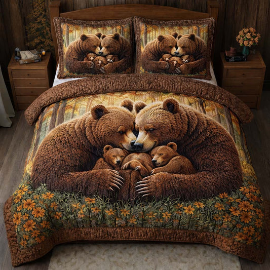 Golden Slumber 3-Piece Quilted Bedding Set GFTOQA1302