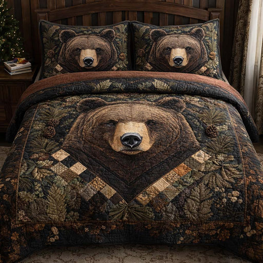 Forest Monarch 3-Piece Quilted Bedding Set GFTOQA1306